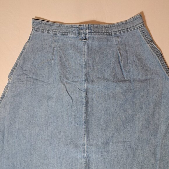 JG HOOK Women’s A-line Denim Button Up Skirt Size 12 Pockets Classic‎ Cotton - Picture 4 of 8
